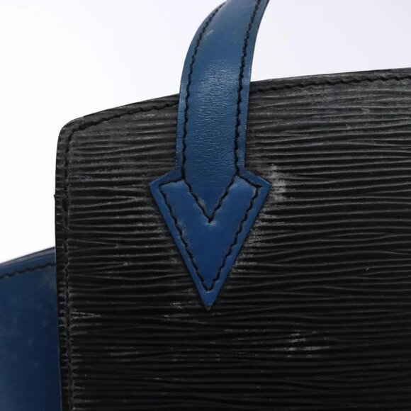 LOUIS VUITTON Epi Bicolor Varenne Hand Bag Black Blue LV Auth - Picture 13 of 16